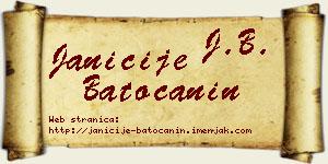 Janićije Batoćanin vizit kartica